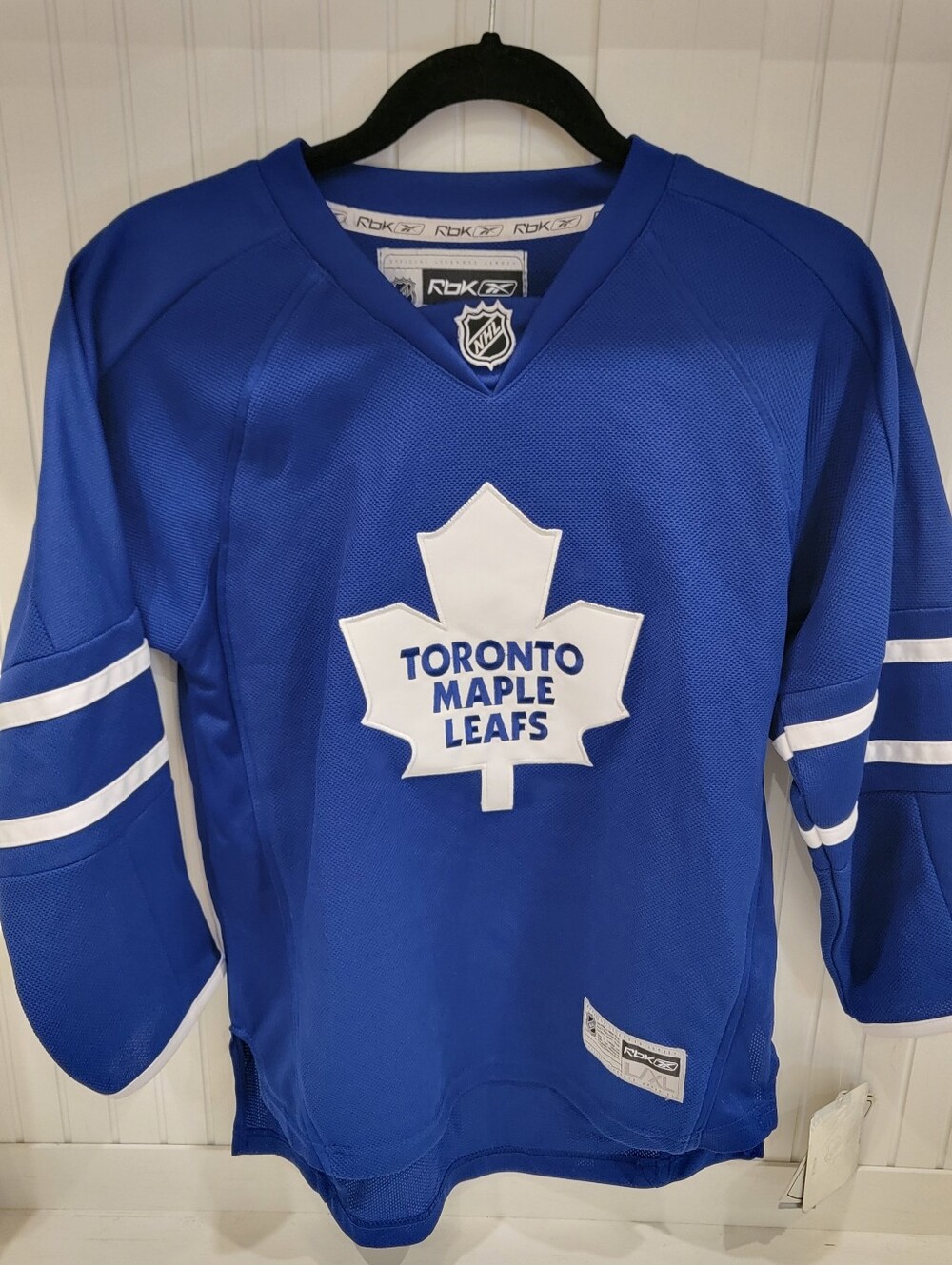 Reebok Youth Toronto Maple Leafs Royal Blue Hockey Jersey with White Logo